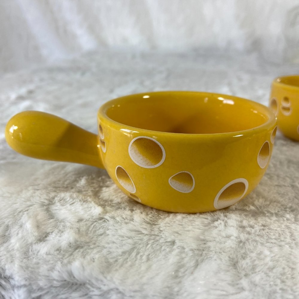 Porcelain Sauce Dishes Chip & Dip Sets Mini Dip Bowl Set with Handle set of 4 - Picture 9 of 13